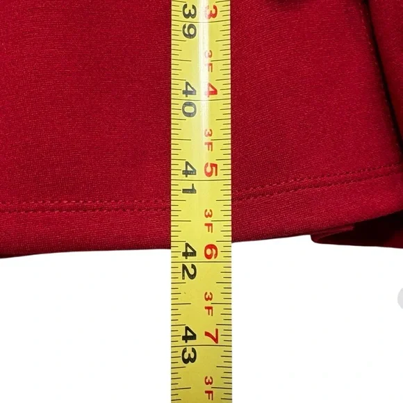 NWT Anne Klein Faux Wrap Midi Sheath Dress 12 Titan Red Stretch Knit *Read - Picture 5 of 11